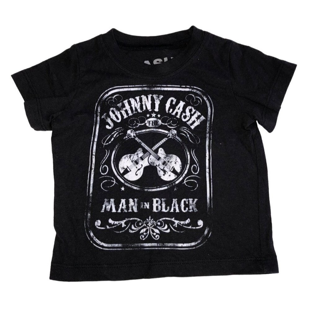 Johnny Cash Size 12M Baby Shirt Tee Man in Black Graphic Tee Short Sleeve Unisex